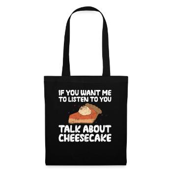 Parlez de Cheesecake Baker Baking Food lover - Sac en tissu - noir - Devant