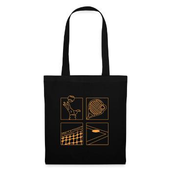 Jeu de tennis Cartoon Minimalist Drawing Trainer - Sac en tissu - noir - Devant
