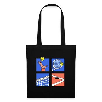Cool Tennis Designs Tennis Game Cartoon Tournament - Tote Bag - black - Front