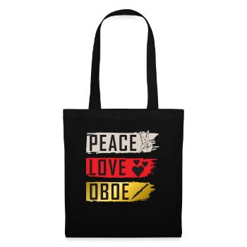 Peace Love Oboe Music Instrument - Tote Bag - black - Front