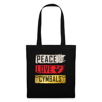 Peace Love Cymbals Bass Drum Instrument - Tote Bag - black - Front