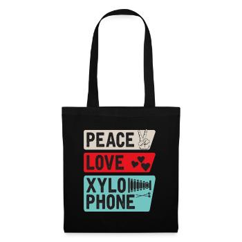 Peace Love Xylophone Piano Music Players - Tote Bag - black - Front