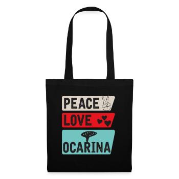 Peace Love Ocarina Musical Instrument - Stoffbeutel - Schwarz - Vorne