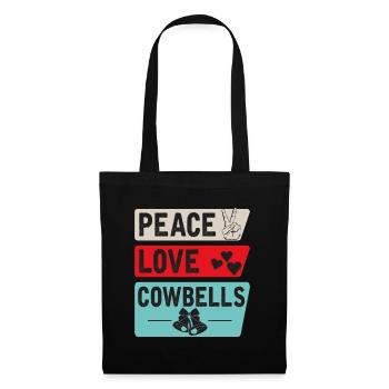 Peace Love Cowbells Country Music - Stoffbeutel - Schwarz - Vorne