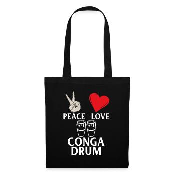 Peace Love Conga Drum Conga Drums Player - Tote Bag - black - Front