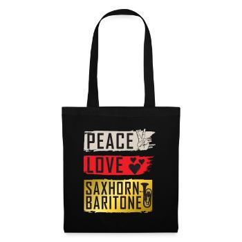 Peace Love Saxophone Baryton Instrument - Sac en tissu - noir - Devant