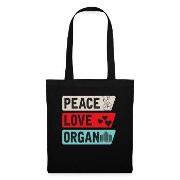 Peace Love Organ Harmonica Player - Stoffbeutel - Schwarz - Vorne