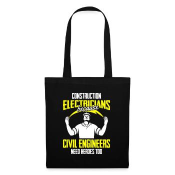 Électricien Ingénieur électricien Technicien en électronique - Sac en tissu - noir - Devant