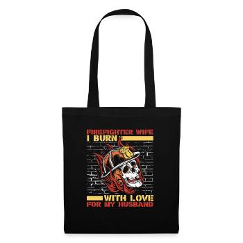 Pompier volontaire Pompier - Sac en tissu - noir - Devant
