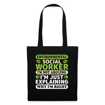 Emploi de travailleur social environnementaliste Environnementaliste - Sac en tissu - noir - Devant