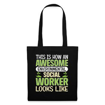 Emploi de travailleur social environnementaliste Environnementaliste - Sac en tissu - noir - Devant