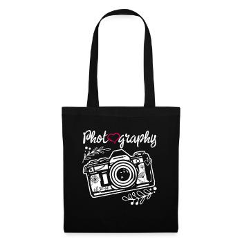 Photography Camera Lens Watercolor - Stoffbeutel - Schwarz - Vorne
