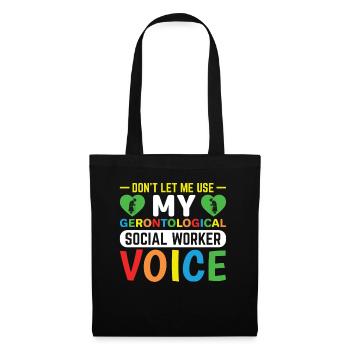Travailleur social gérontologique Emploi Gérontologie - Sac en tissu - noir - Devant