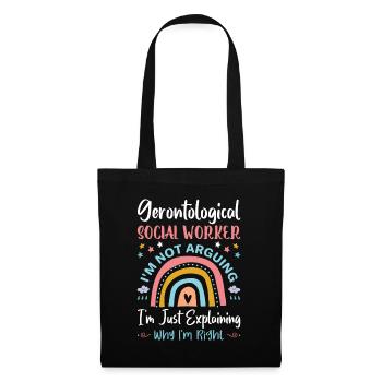 Travailleur social gérontologique Emploi Gérontologie - Sac en tissu - noir - Devant
