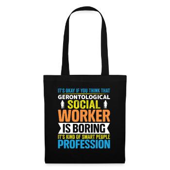Travailleur social gérontologique Emploi Gérontologie - Sac en tissu - noir - Devant