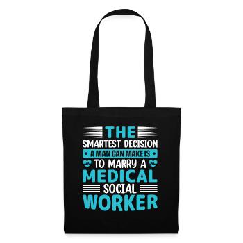 Travailleur social médical Emploi Hôpital - Sac en tissu - noir - Devant