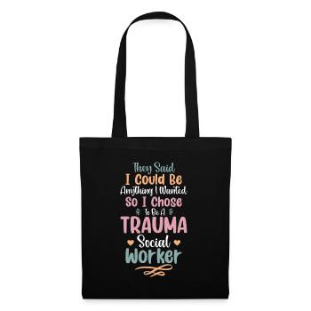 Trauma Travailleur social Profession Emploi Santé mentale - Sac en tissu - noir - Devant