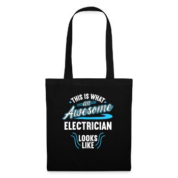 This Is What An Awesome Electrician Looks Like - Stoffbeutel - Schwarz - Vorne