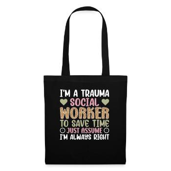 Trauma Travailleur social Profession Emploi Santé mentale - Sac en tissu - noir - Devant