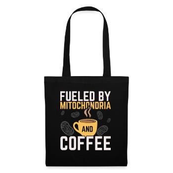 Angetrieben von Mitochondrien und Kaffee Koffein W - Stoffbeutel - Schwarz - Vorne