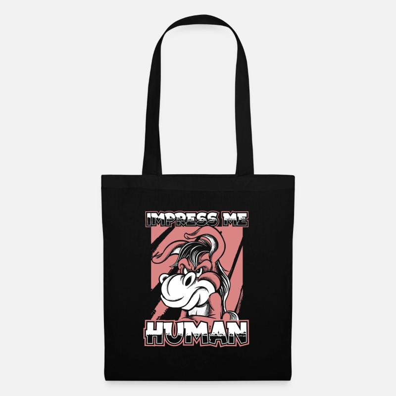 Âne - Sac en tissu - noir