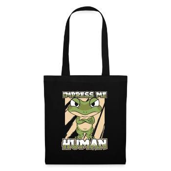 Grenouille Grenouille Amphibien - Sac en tissu - noir - Devant