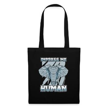 Éléphant - Sac en tissu - noir - Devant