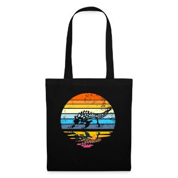 Ankylosaurus Retro Sonnenuntergang Dinosaurier Ank - Stoffbeutel - Schwarz - Vorne