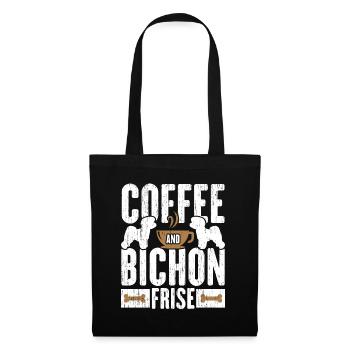 Coffee and Bichon Frise Dog Lovers Puppy Paw - Tote Bag - black - Front