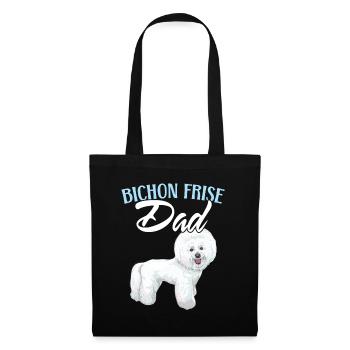 Bichon Frise Papa Dog Lover Dog Breeder chiot - Sac en tissu - noir - Devant