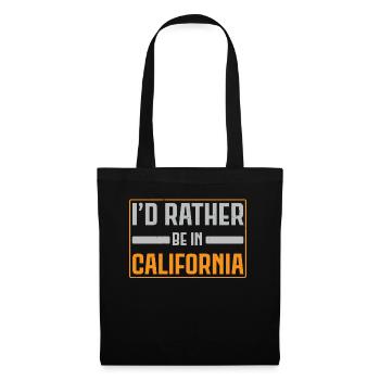 Je préférerais être en Californie États-Unis Amérique Cali - Sac en tissu - noir - Devant