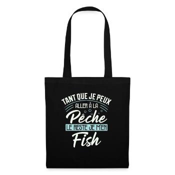 Pêche Humour Le Reste Je M'en Fish Cadeau Pêcheur - Sac en tissu - noir - Devant