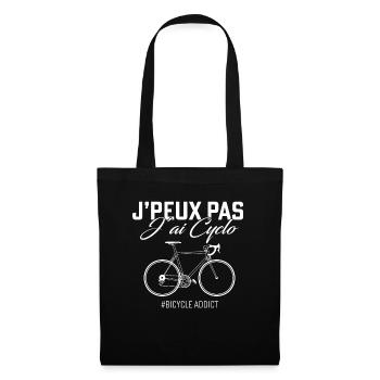 J'Peux Pas J'ai Cyclo Humour Cadeau Vélo Cycliste - Sac en tissu - noir - Devant