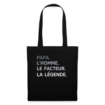 Papa Facteur L'Homme La Légende Cadeau Humour - Sac en tissu - noir - Devant