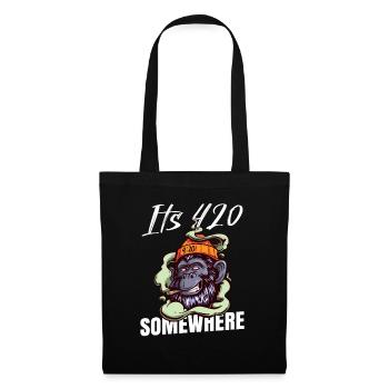 It's 420 Somewhere Cannabis Weed Smoking THC Ganja - Tote Bag - black - Front