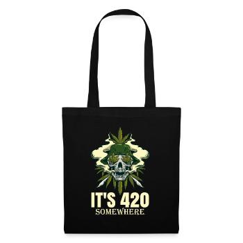 It's 420 Somewhere Cannabis Weed Smoking THC Ganja - Tote Bag - black - Front