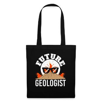 Zukünftiger Geologe Geologie Vulkanologie Vulkan L - Stoffbeutel - Schwarz - Vorne