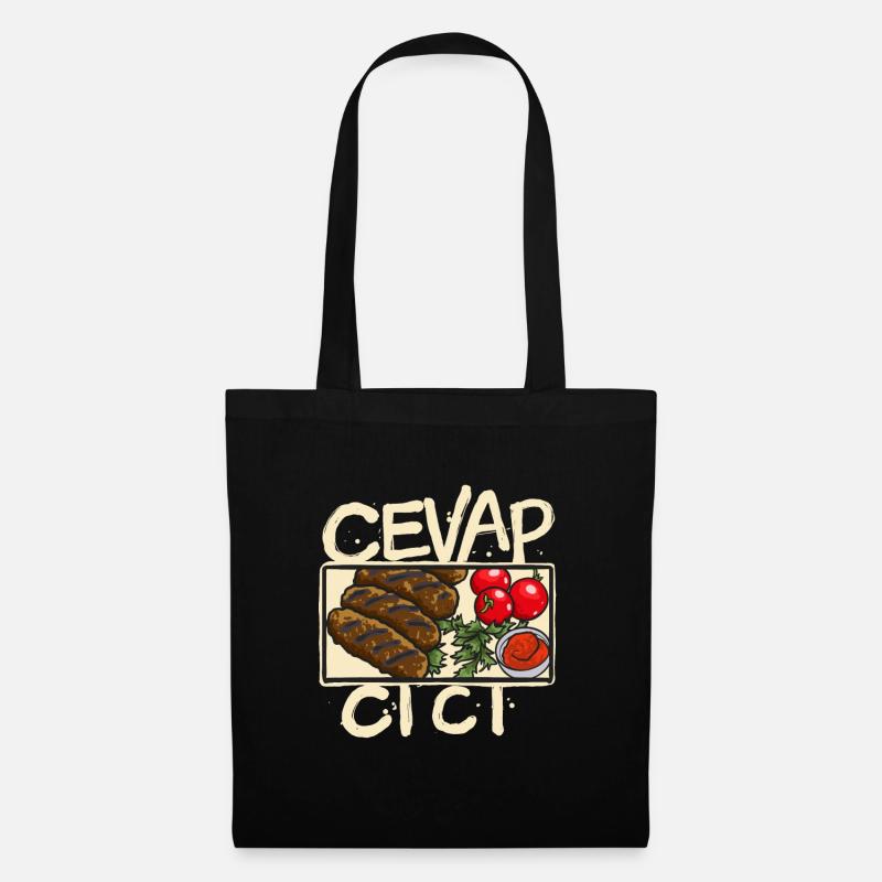 Cevapcici Cevapi Food cevapcici Grill - Stoffbeutel - Schwarz