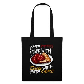Roasted Peppers Filled Eggs Feta Cheese - Tote Bag - black - Front