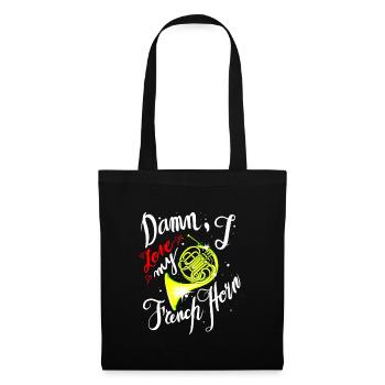 Funny French Horn Musical Instrument - Tote Bag - black - Front