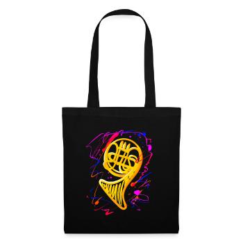 Funny French Horn Musical Instrument - Tote Bag - black - Front