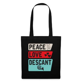 Peace Love Descant Musical Instrument - Stoffbeutel - Schwarz - Vorne