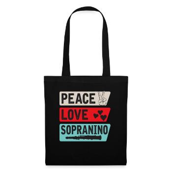 Peace Love Sopranino Musical Instrument - Stoffbeutel - Schwarz - Vorne