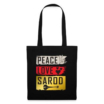 Peace Love Sarod Musical Instrument - Stoffbeutel - Schwarz - Vorne