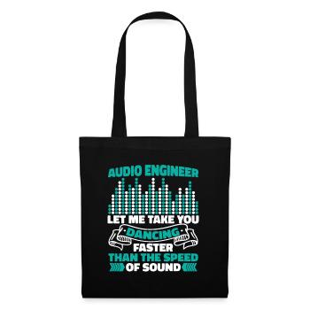 Ingénieur du son Tontechniker - Sac en tissu - noir - Devant