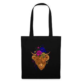 Scottish Highland Cow Cattle Cow Whisperer Farming - Stoffbeutel - Schwarz - Vorne