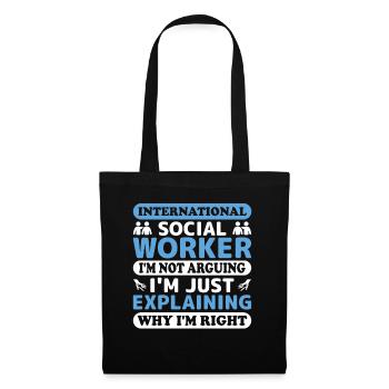 Travailleur social international Je ne discute pas Je suis - Sac en tissu - noir - Devant