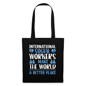 International Social Workers Make The World A - Tote Bag - black - Front
