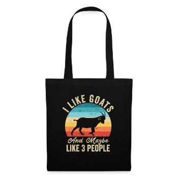 I like Goats Humor Farmer Gift - Tote Bag - black - Front