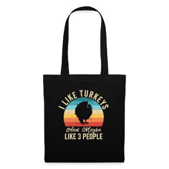 I Love Turkeys Humor Farmer Gift - Tote Bag - black - Front